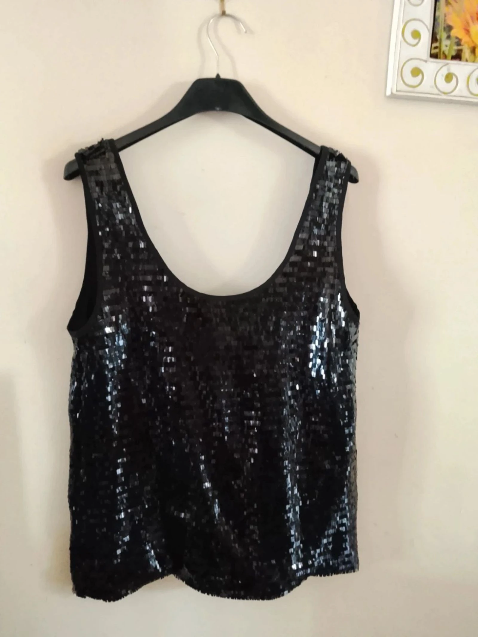 🎉 Ideal para festas MANGO novo com etiqueta Top preto com lantejoulas Tamanho 38 NP 39 e 🎉 – photo 6